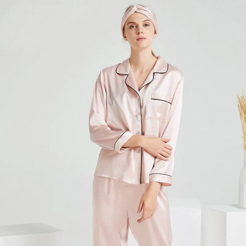 100% Mulberry Silk Pajama Set – Elegant & Luxurious Sleepwear for Women