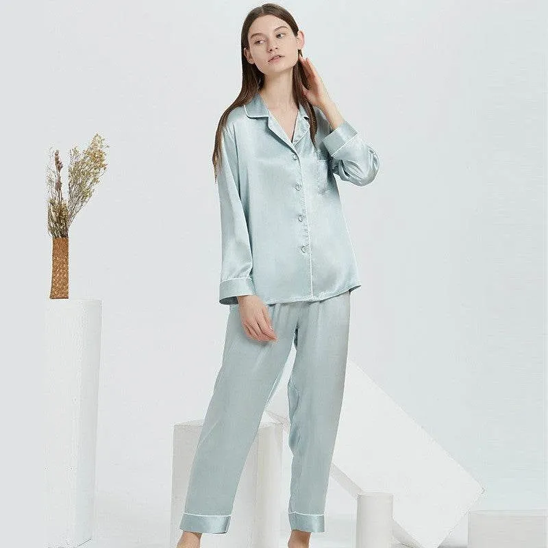 100% Mulberry Silk Pajama Set – Elegant & Luxurious Sleepwear for Women
