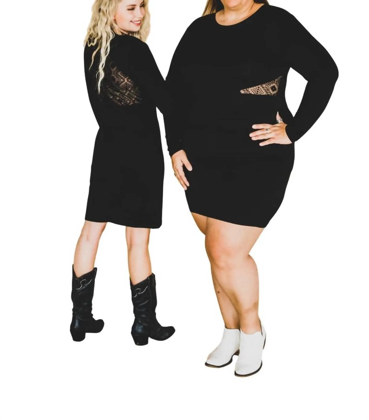 2Flyco - Long Sleeve Aztec Back Zip Dress