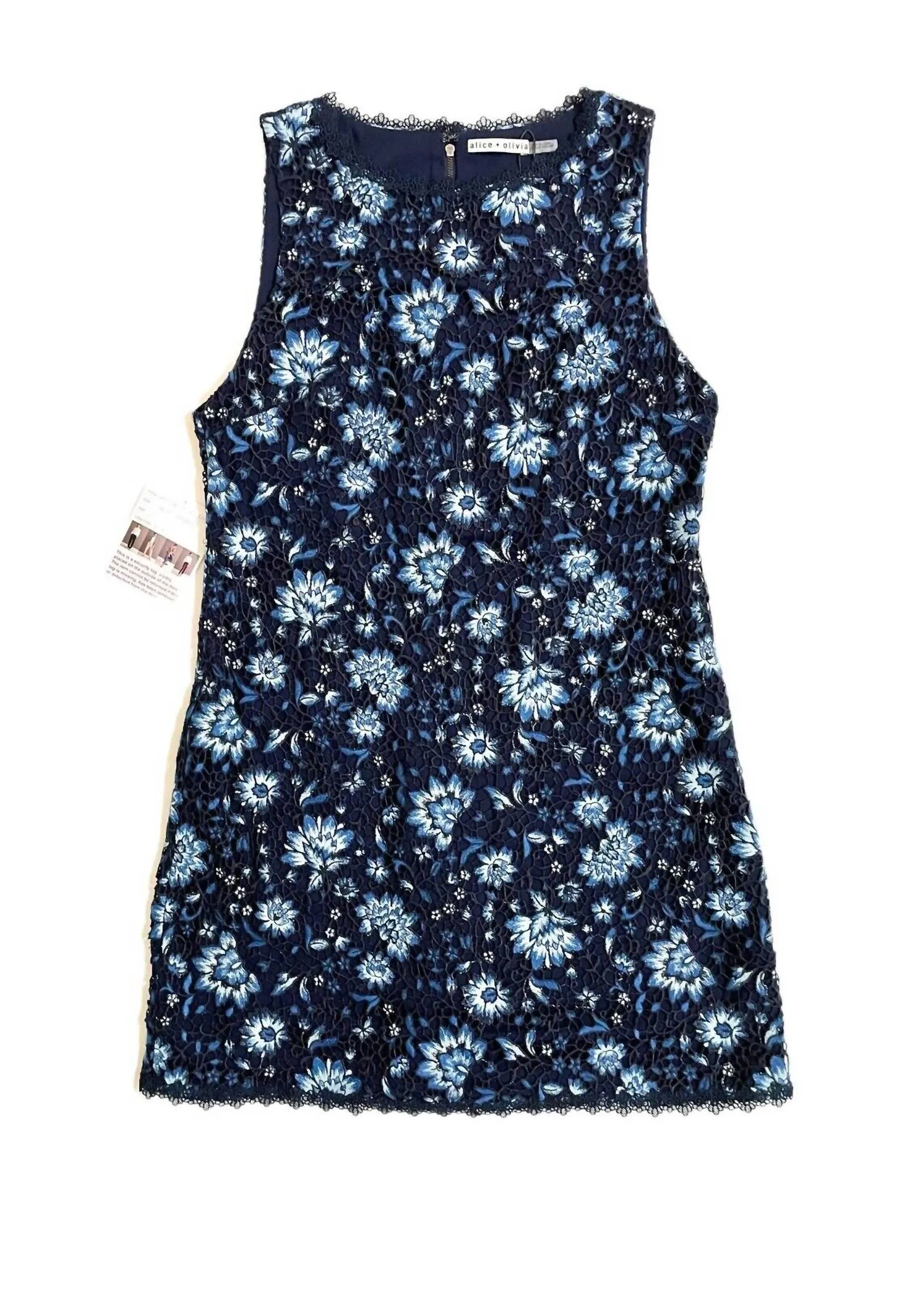 Alice   Olivia - Clyde Floral Embroidery Lace Mini Dress