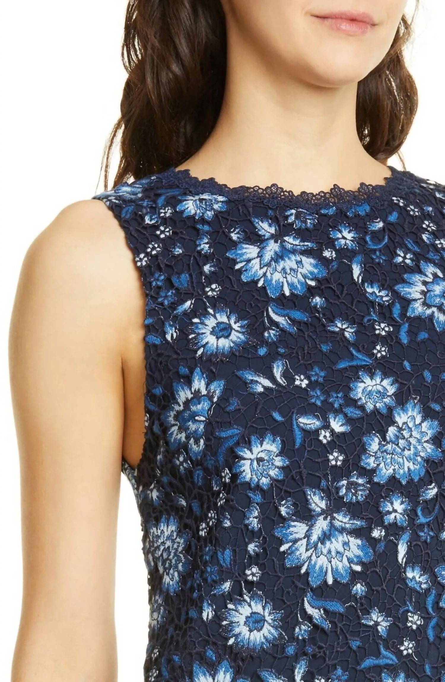 Alice   Olivia - Clyde Floral Embroidery Lace Mini Dress