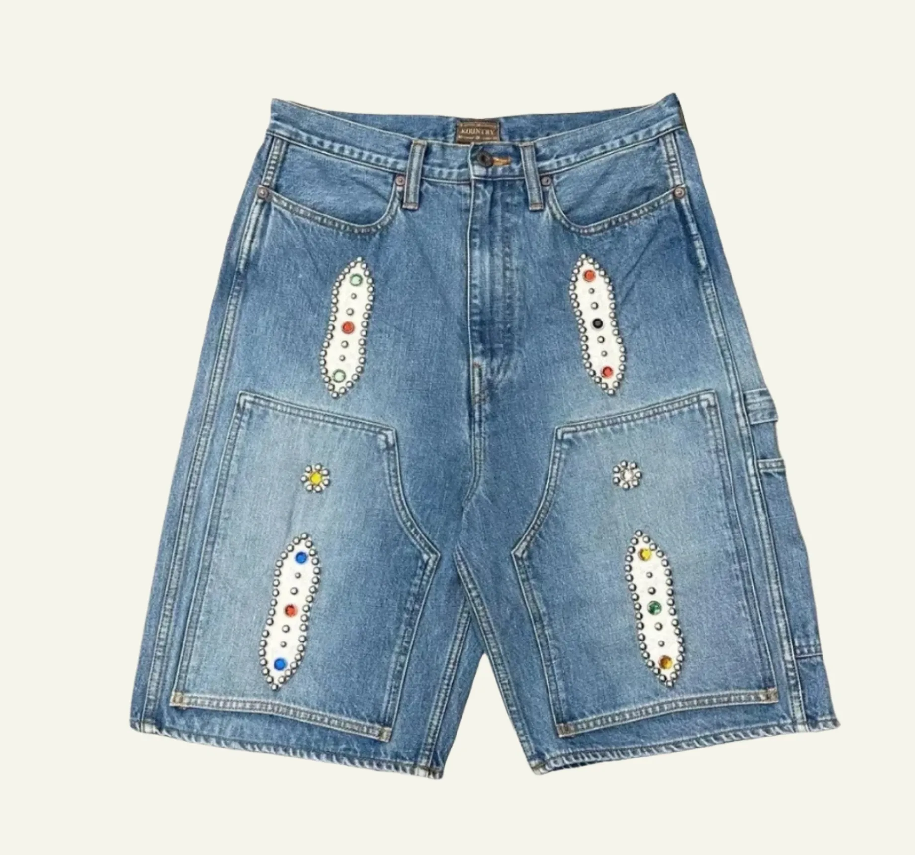 Blue Rhinestones Shorts
