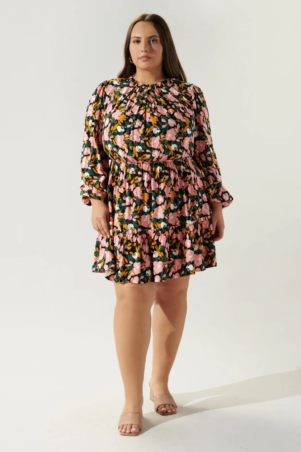 Buenos Aires Balloon Sleeve Blouson Dress Curve