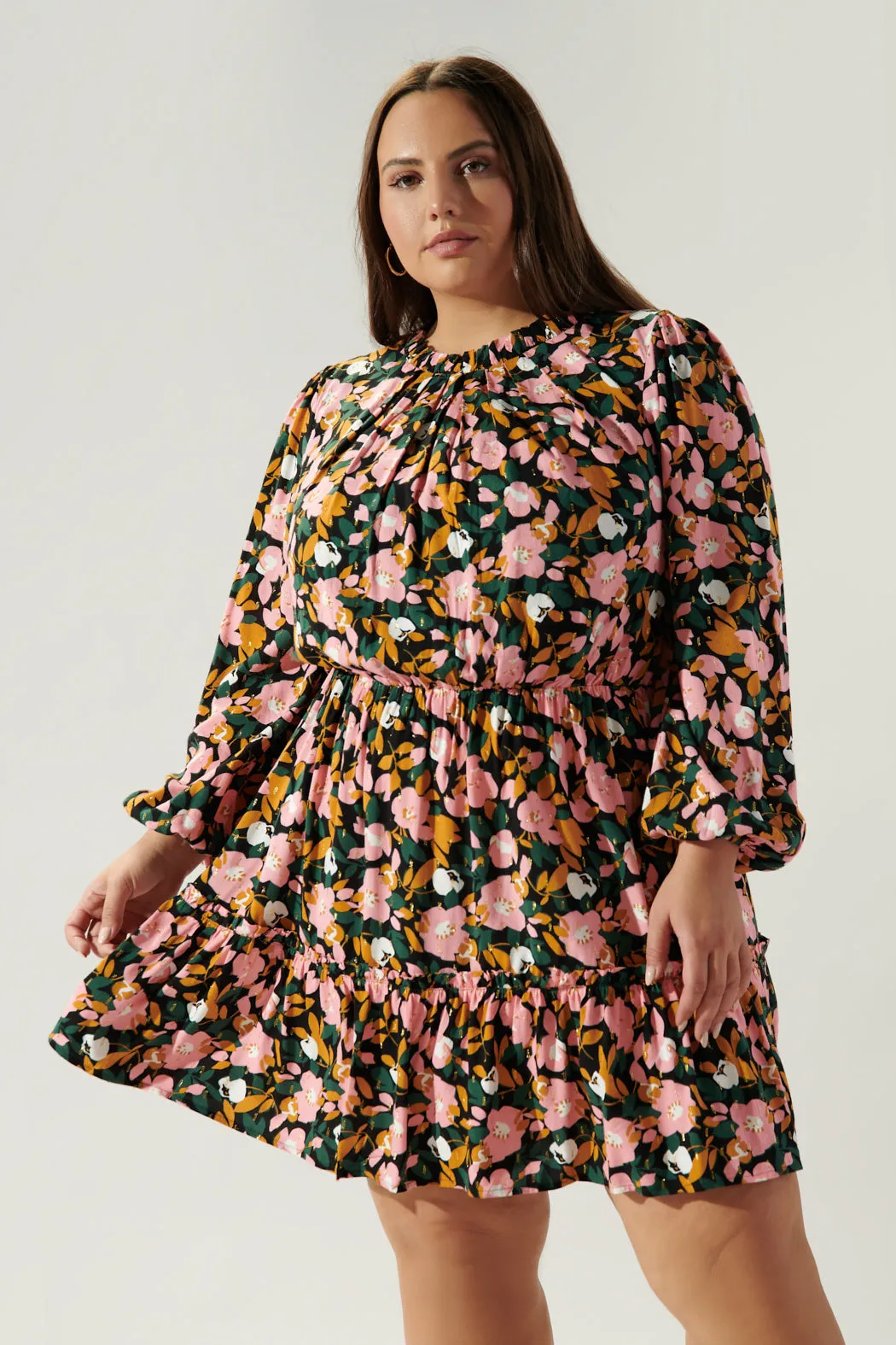 Buenos Aires Balloon Sleeve Blouson Dress Curve