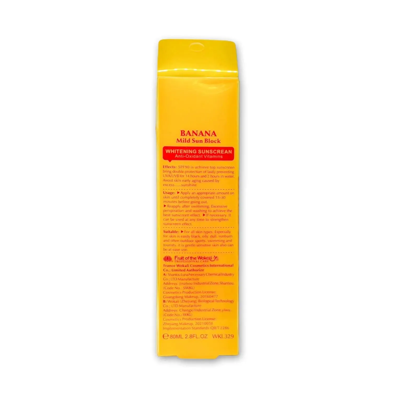 Fruit of the Wokali Banana Mild Sun Block 80ml