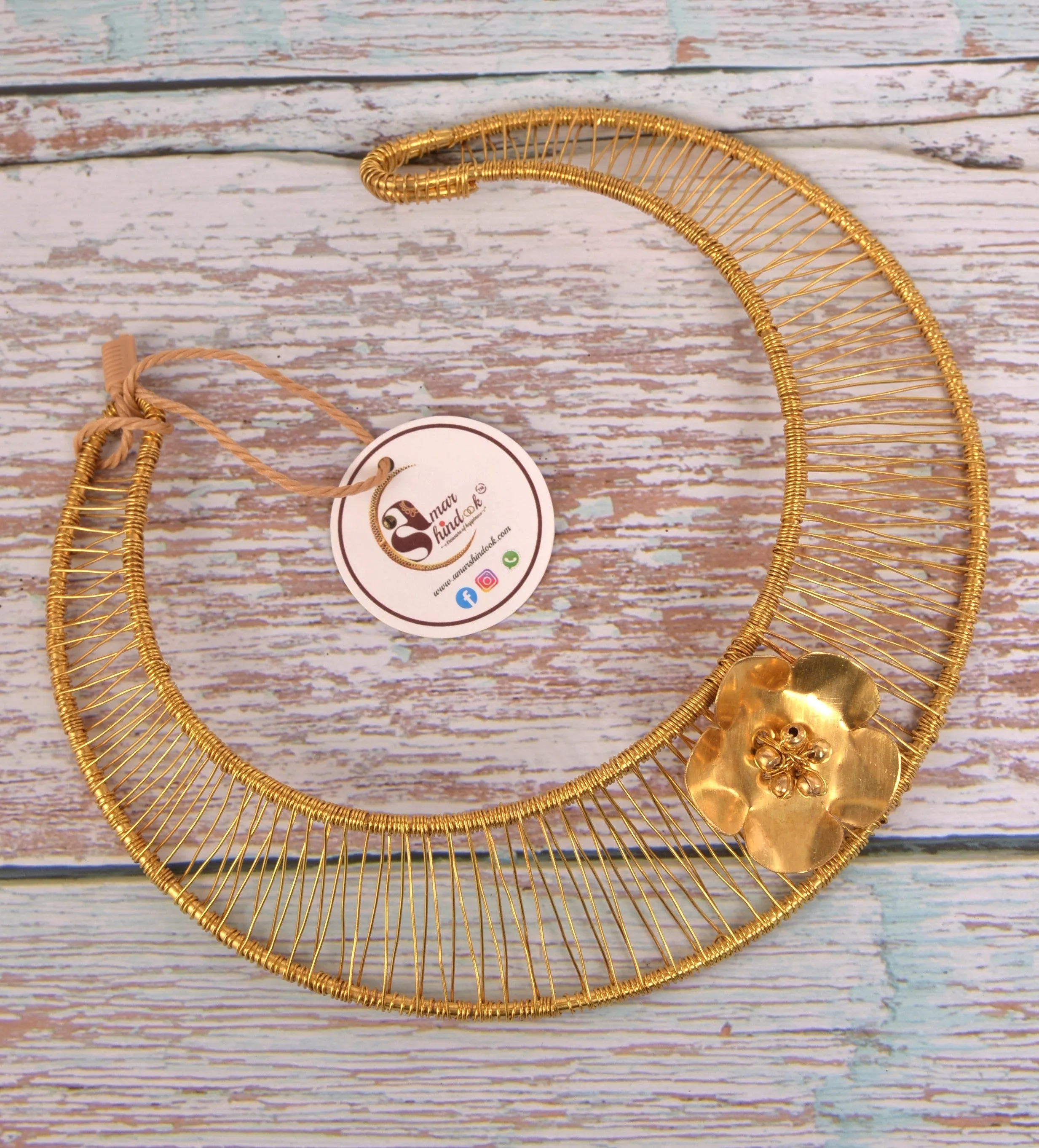 Gargi Contemporary Dokra Hasli Necklace