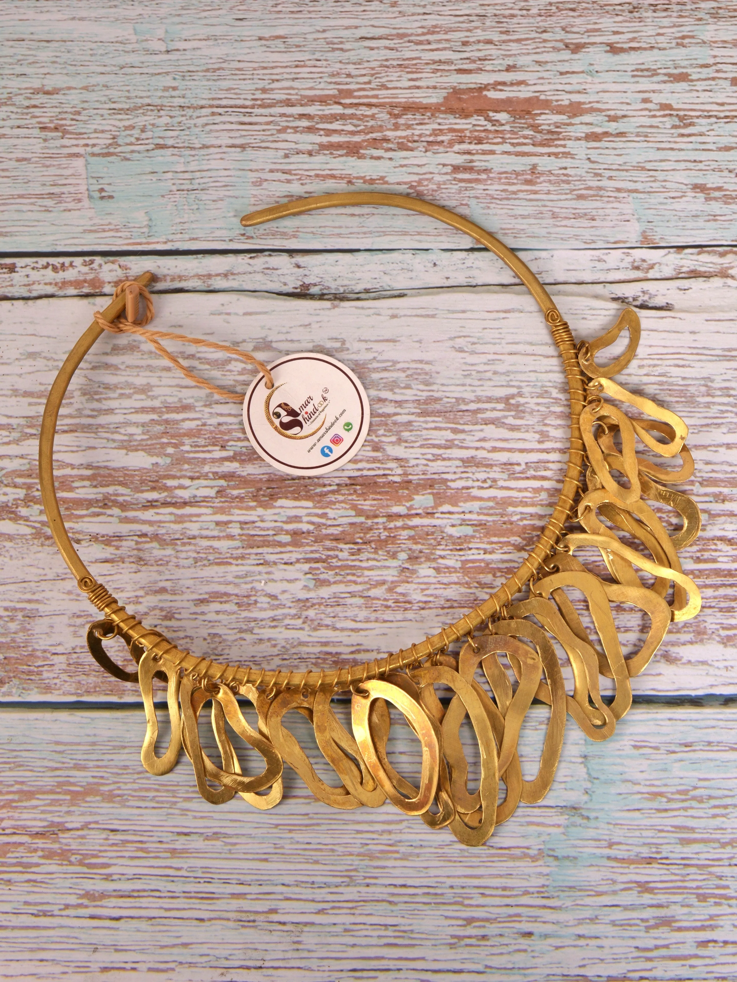 Gayatri Contemporary Dokra Hasli Necklace