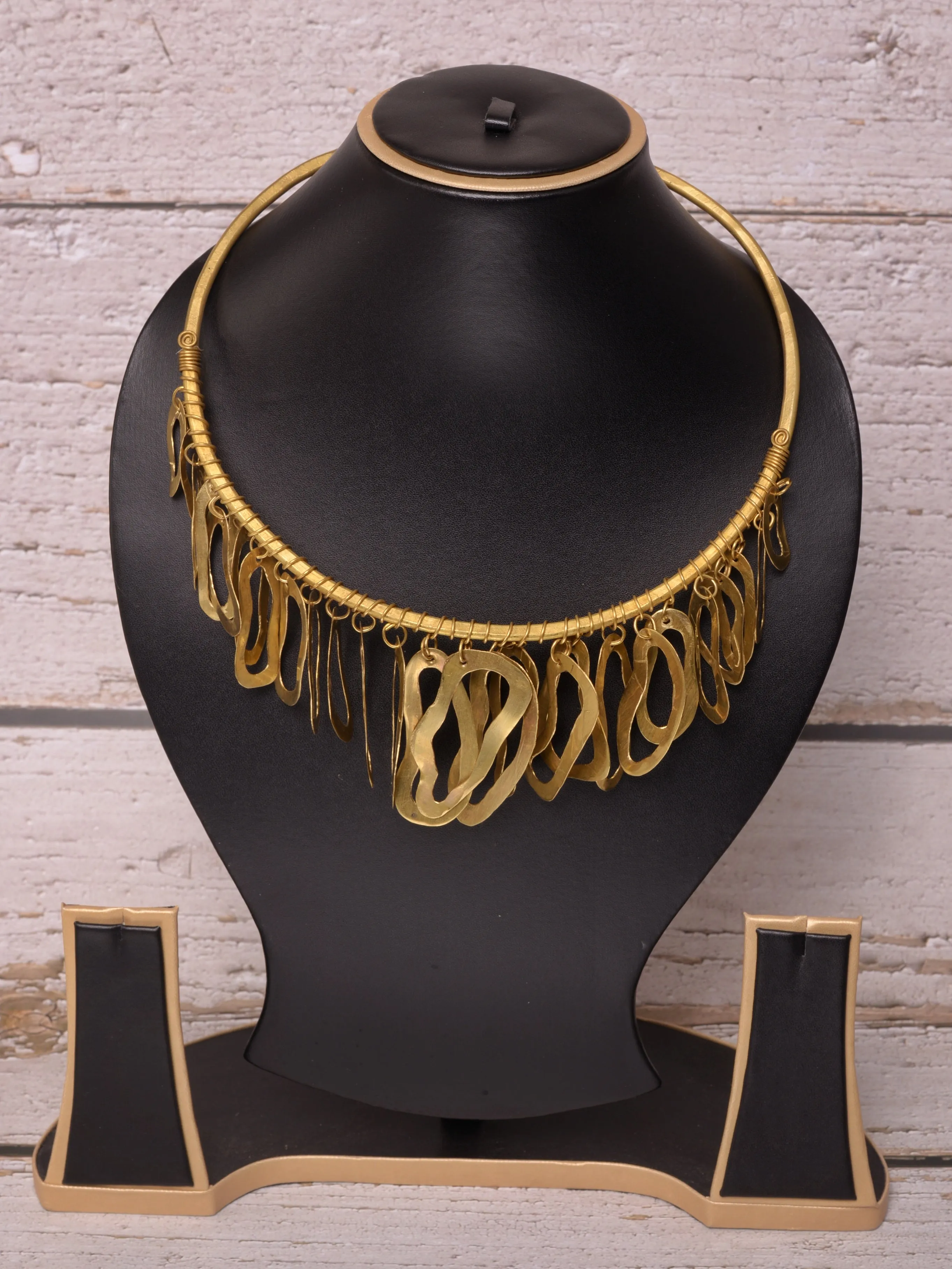 Gayatri Contemporary Dokra Hasli Necklace