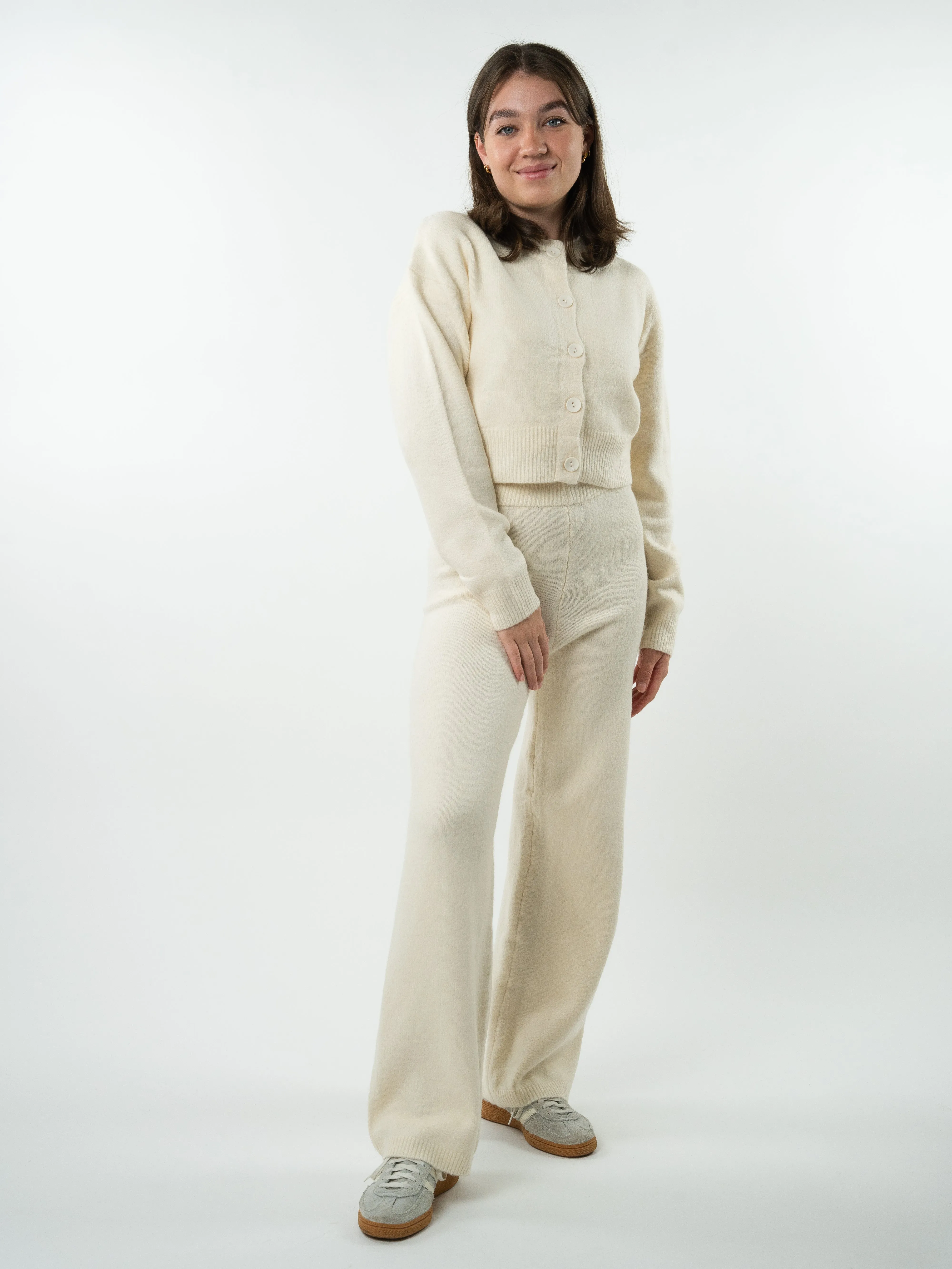 Get Comfy Knit Pants - Creme