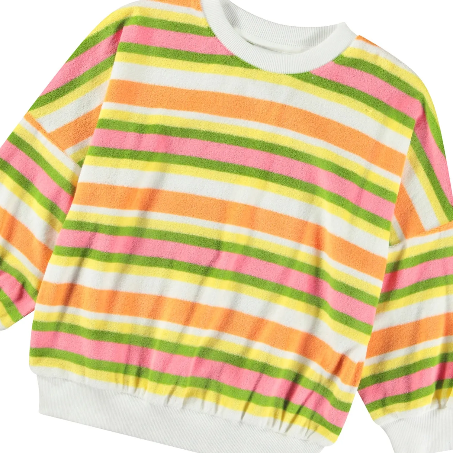 Happy Stripe Terry Sweatshirt
