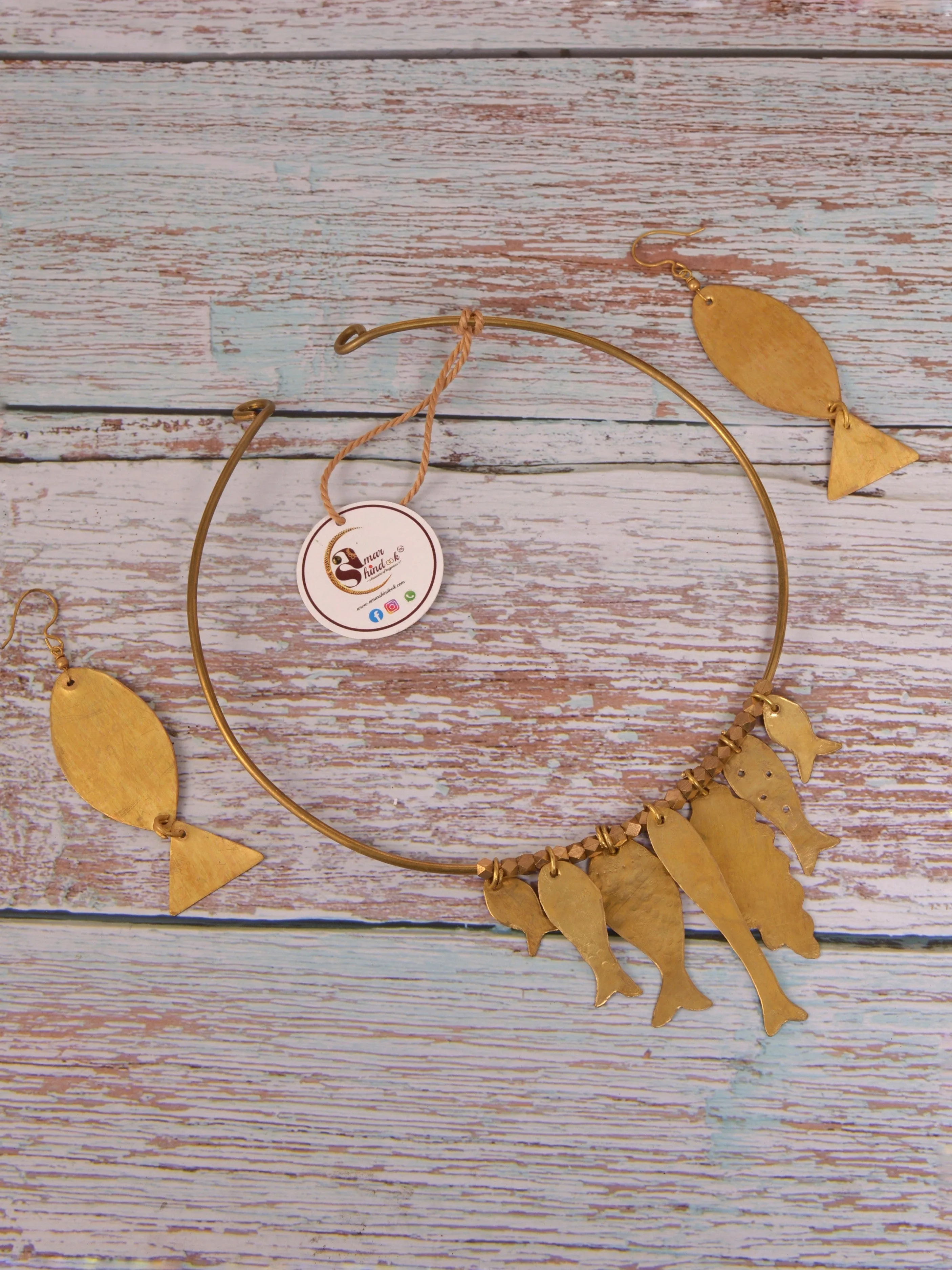 Ihita Contemporary Dokra Hasli Necklace & Earrings set