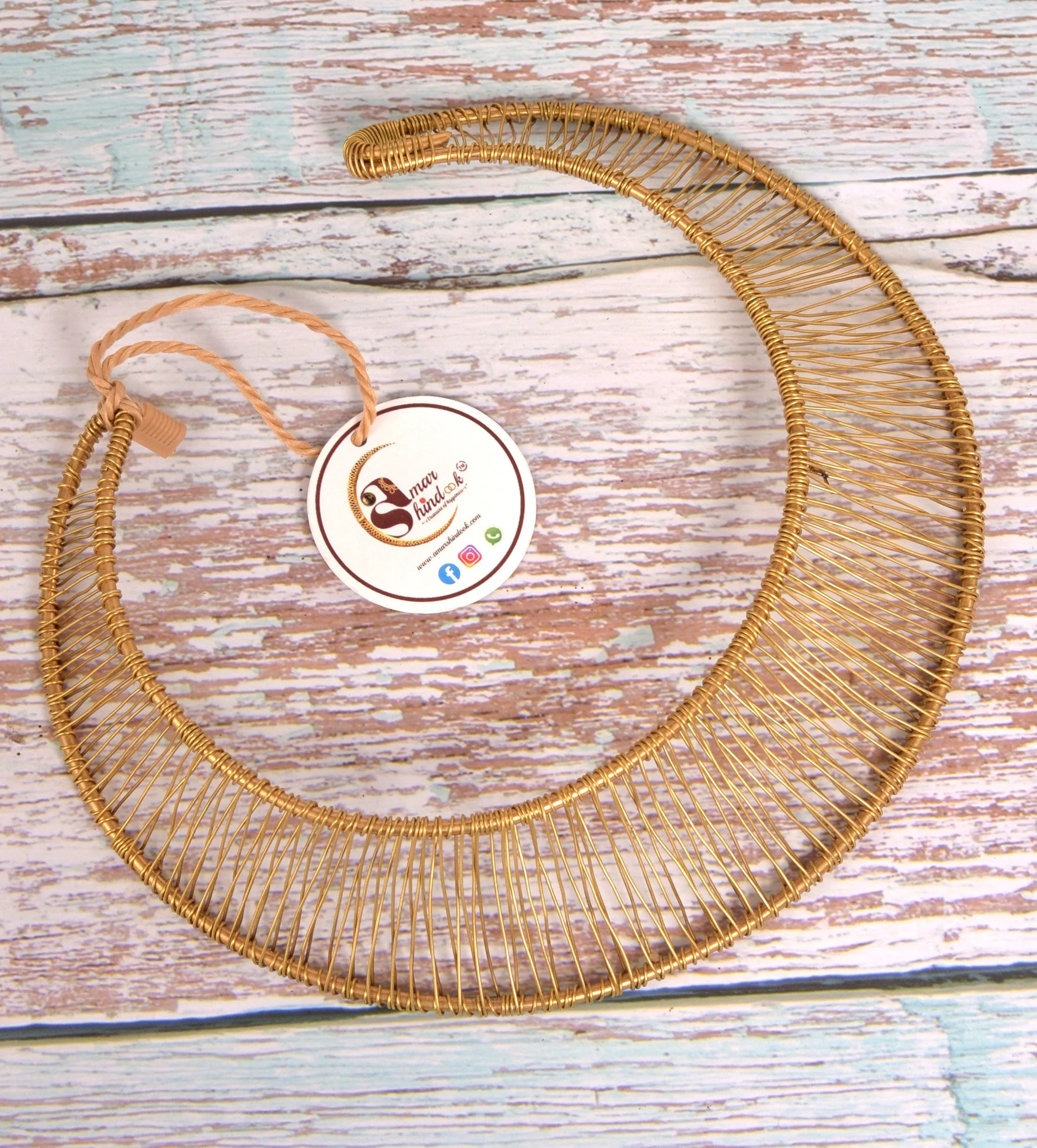 Meher Contemporary Dokra Hasli Necklace