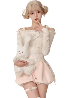 Milk Top Asymmetrical Strawberry   Pants