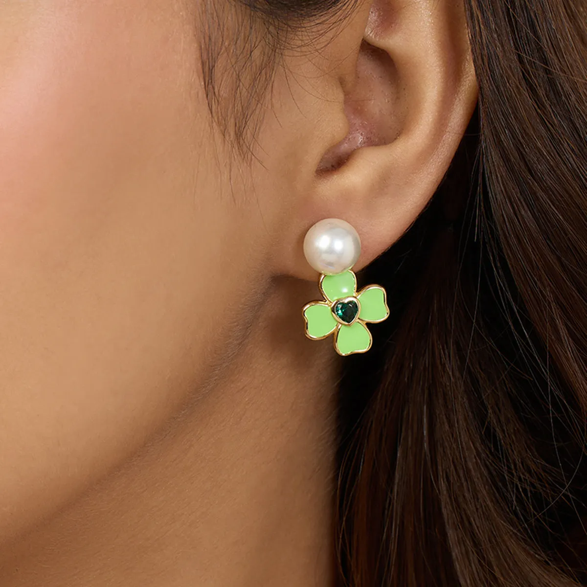Neon Clover Earrings