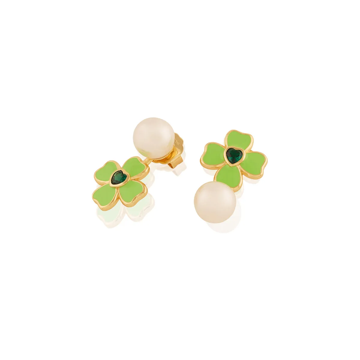 Neon Clover Earrings