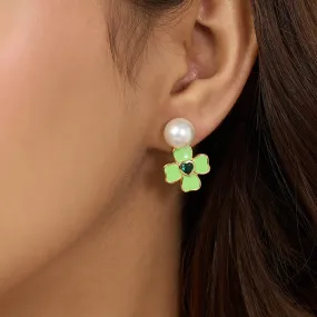 Neon Clover Earrings