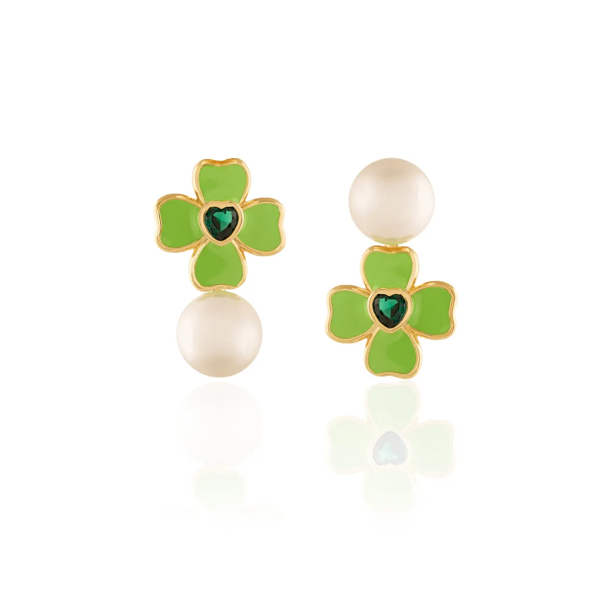 Neon Clover Earrings