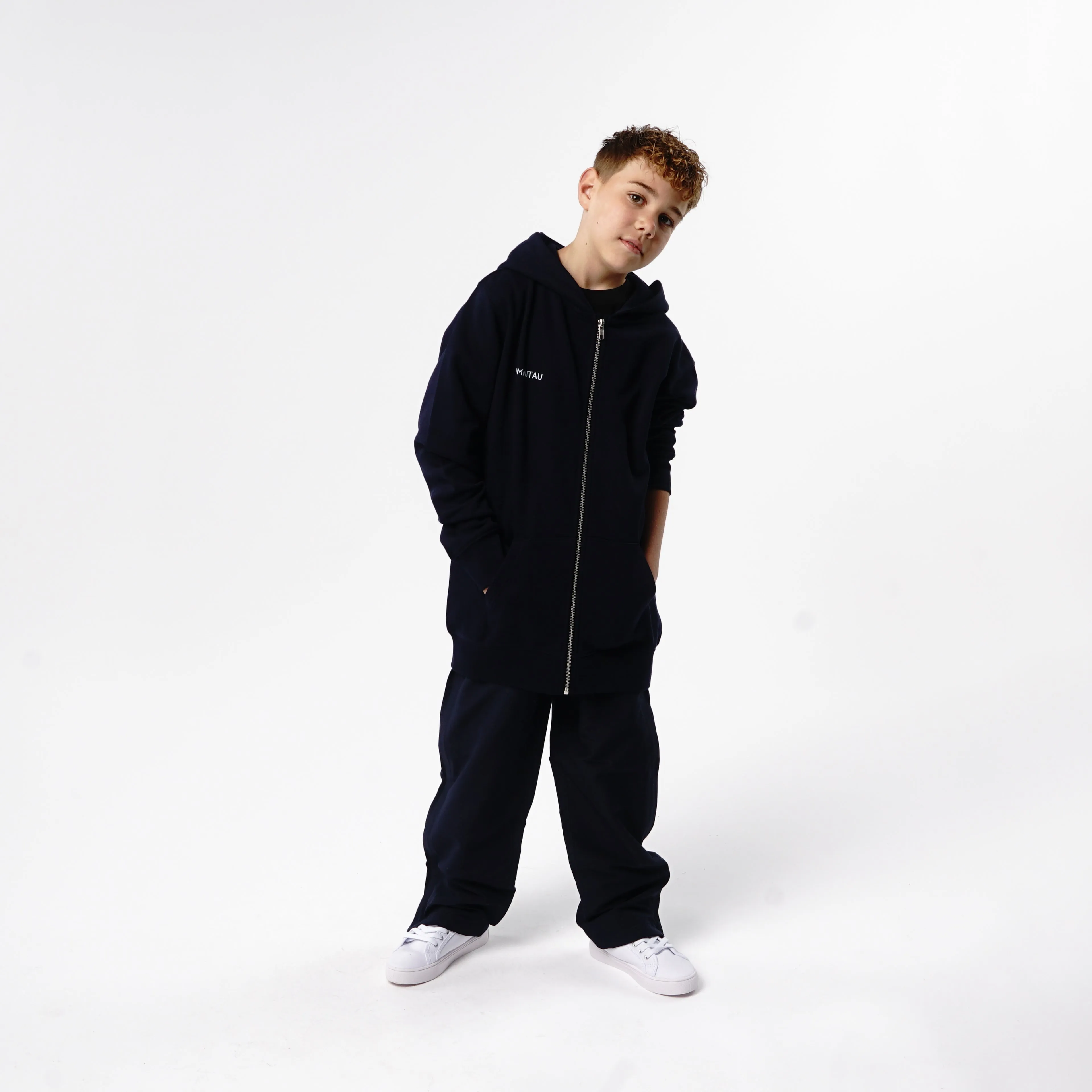 Omnitau Kid's Team Sports Organic Cotton Full Zip Hoodie - Navy