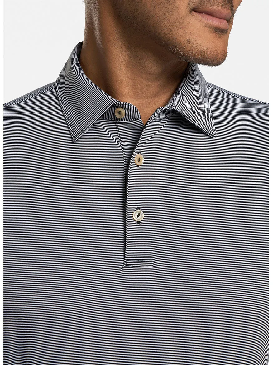 Peter Millar Jubilee Stripe Performance Polo in Black