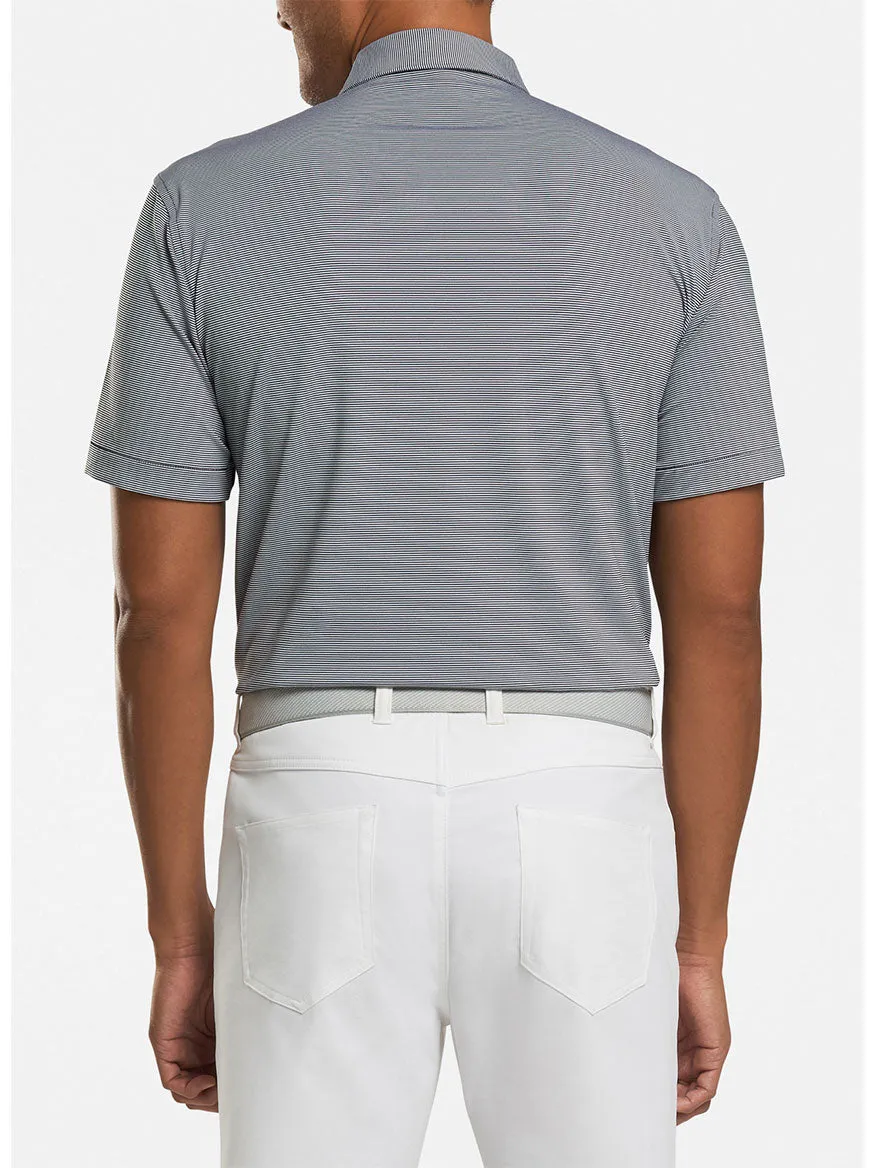 Peter Millar Jubilee Stripe Performance Polo in Black