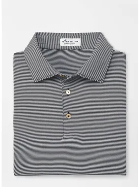 Peter Millar Jubilee Stripe Performance Polo in Black