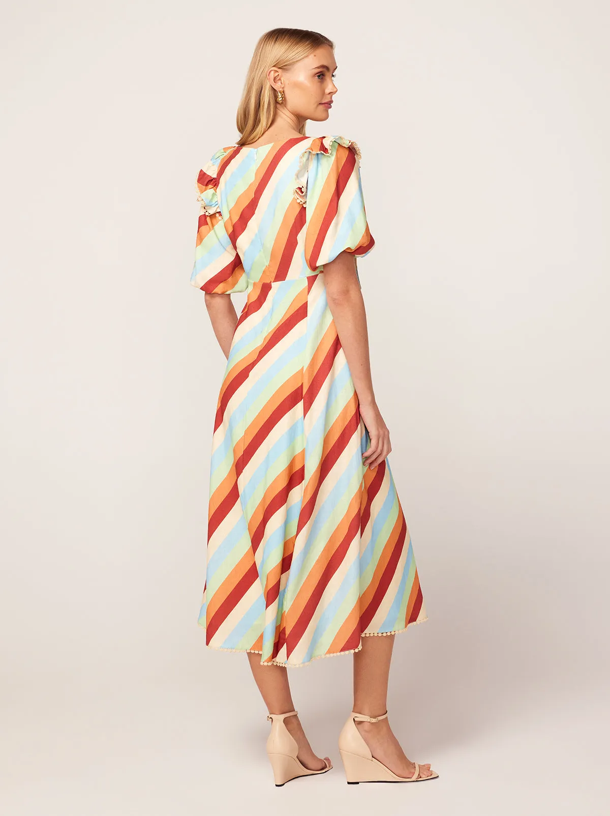 Pia Multi Stripe Midi Dress
