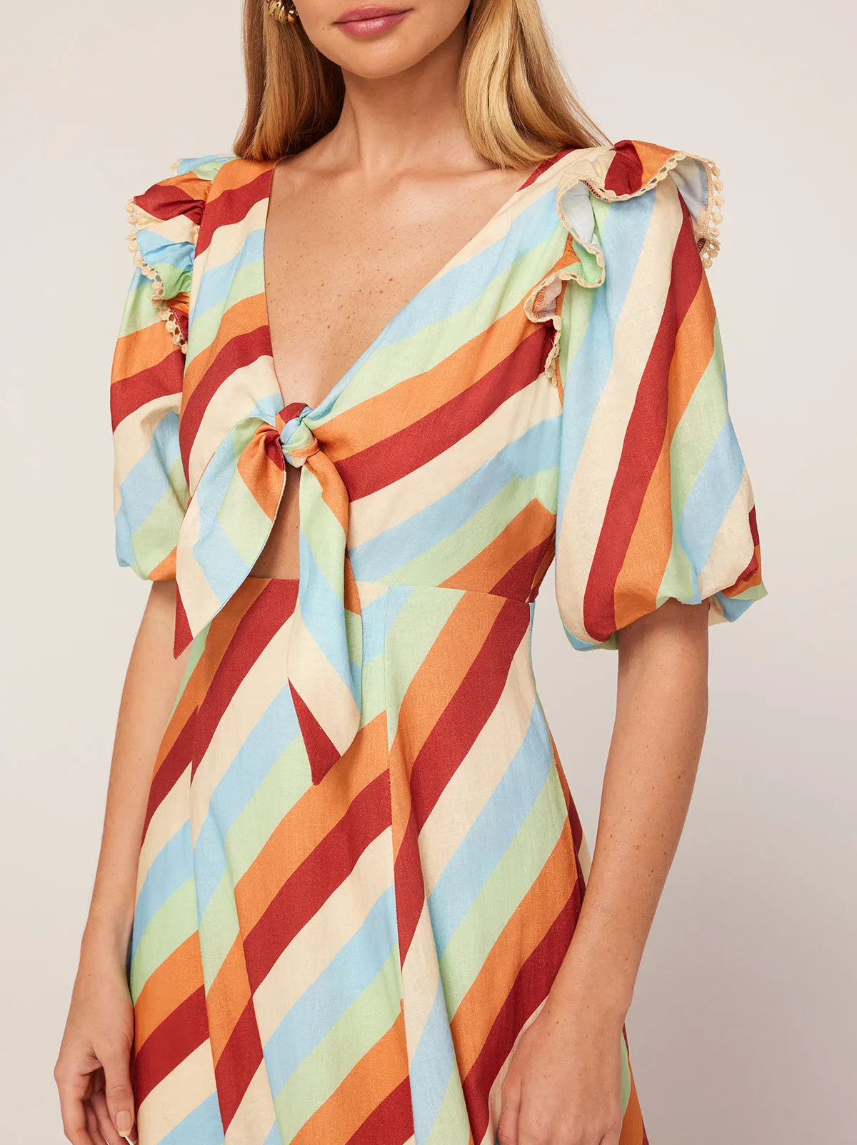 Pia Multi Stripe Midi Dress