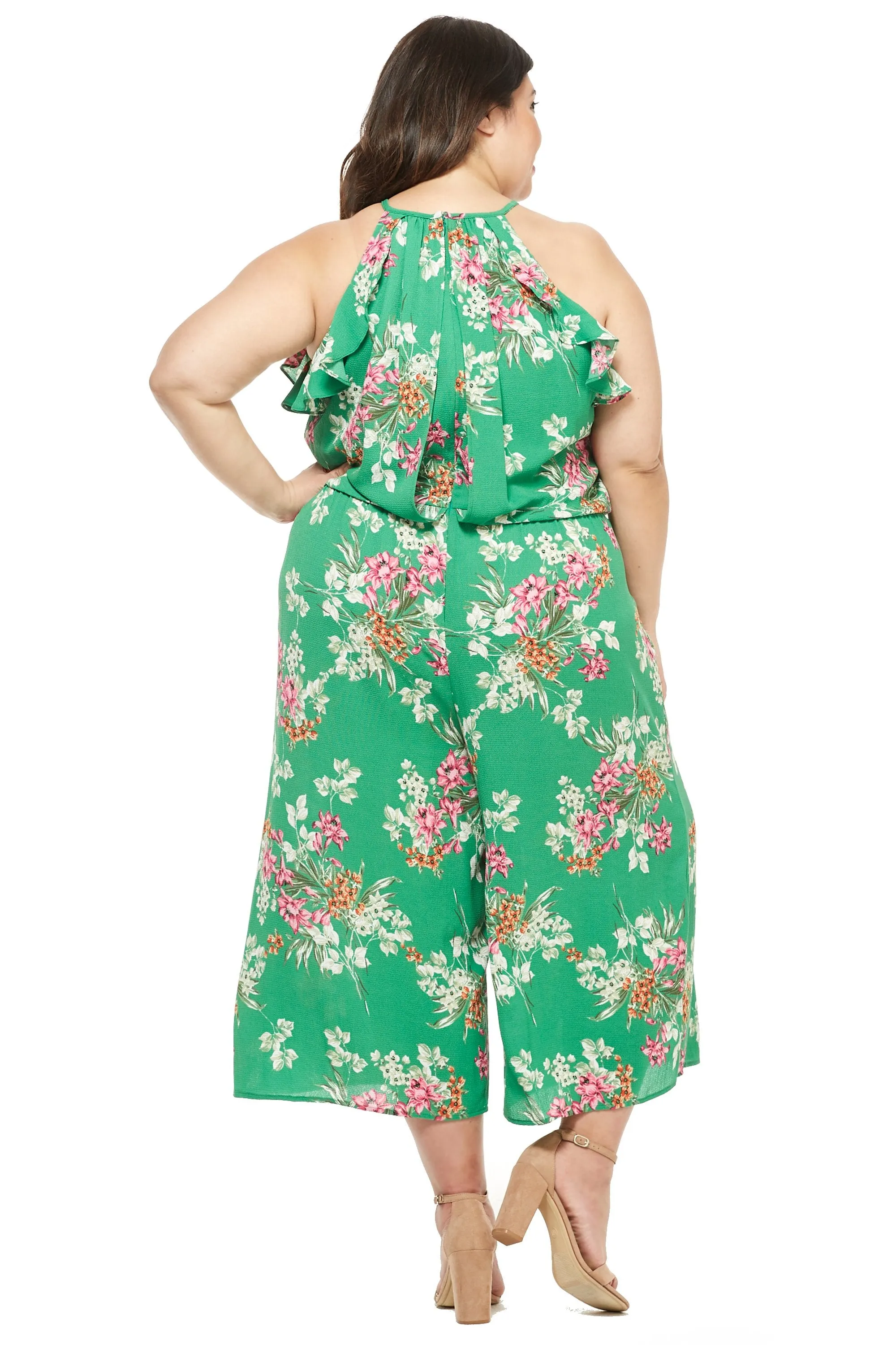 Pre-Order Meadow Halter Ruffle Sleeve Jumpsuit