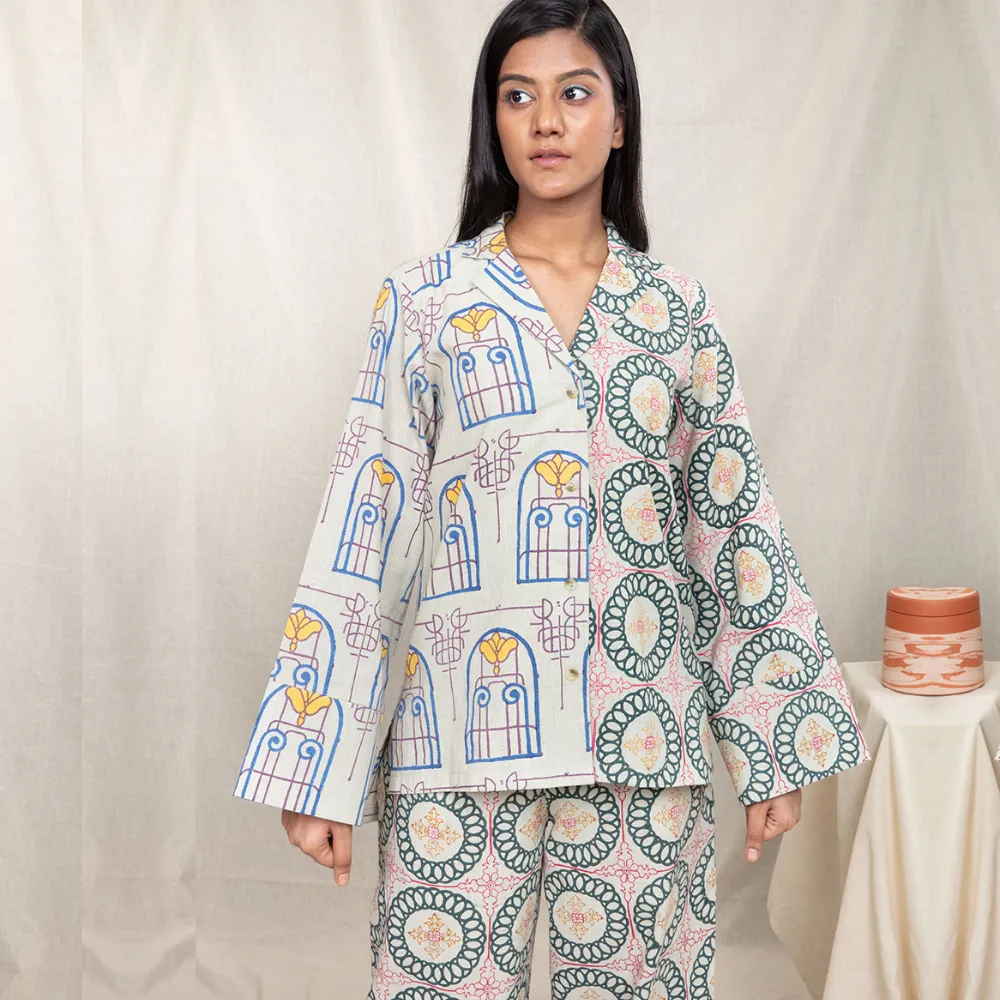 Print Play Camp Collar Shirt for Women | Hand-Crafted | Lightweight Cotton