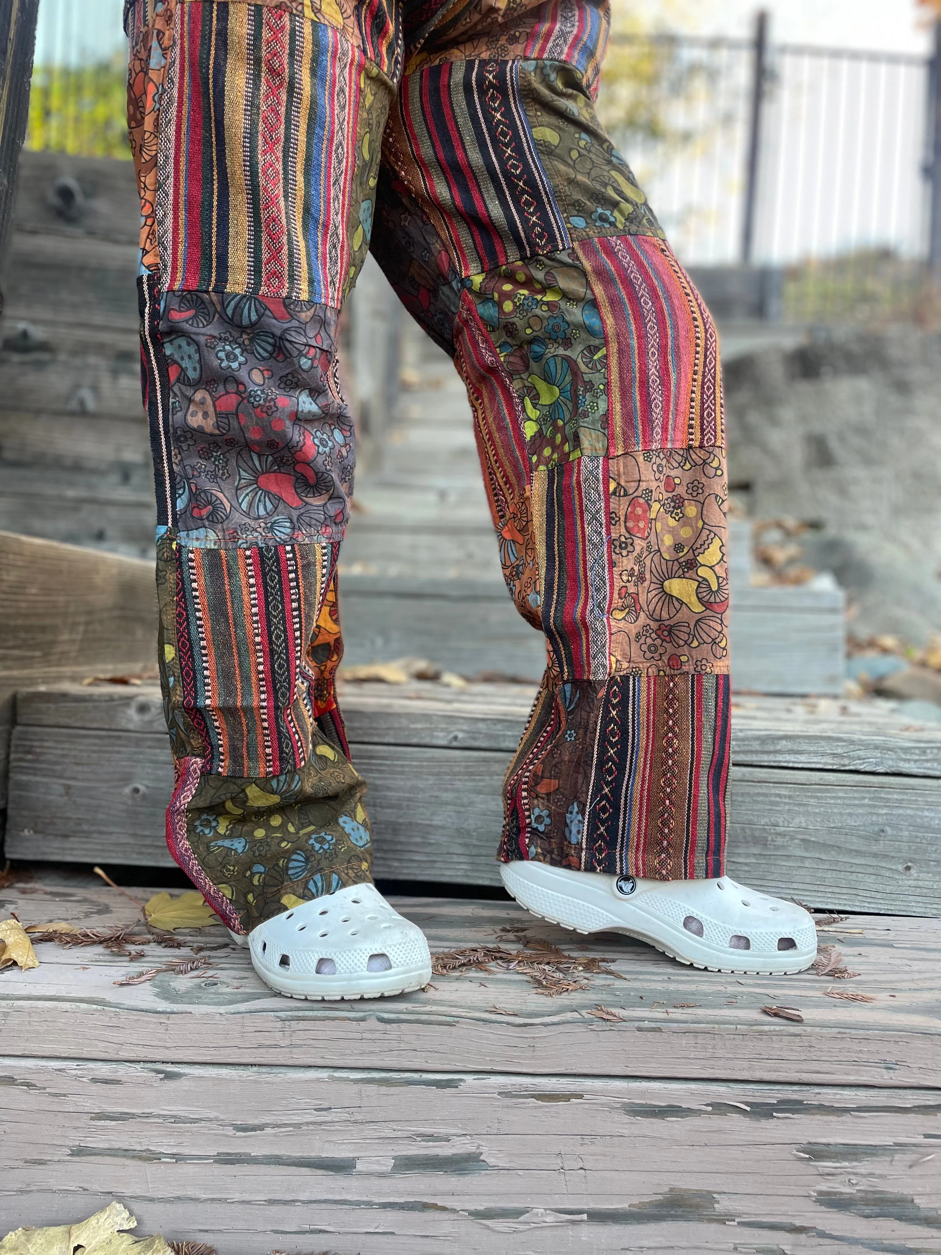 Thick Patchwork Pants Bohemian Summer Bright Comfy Men and Women Hippy Pants Hippie