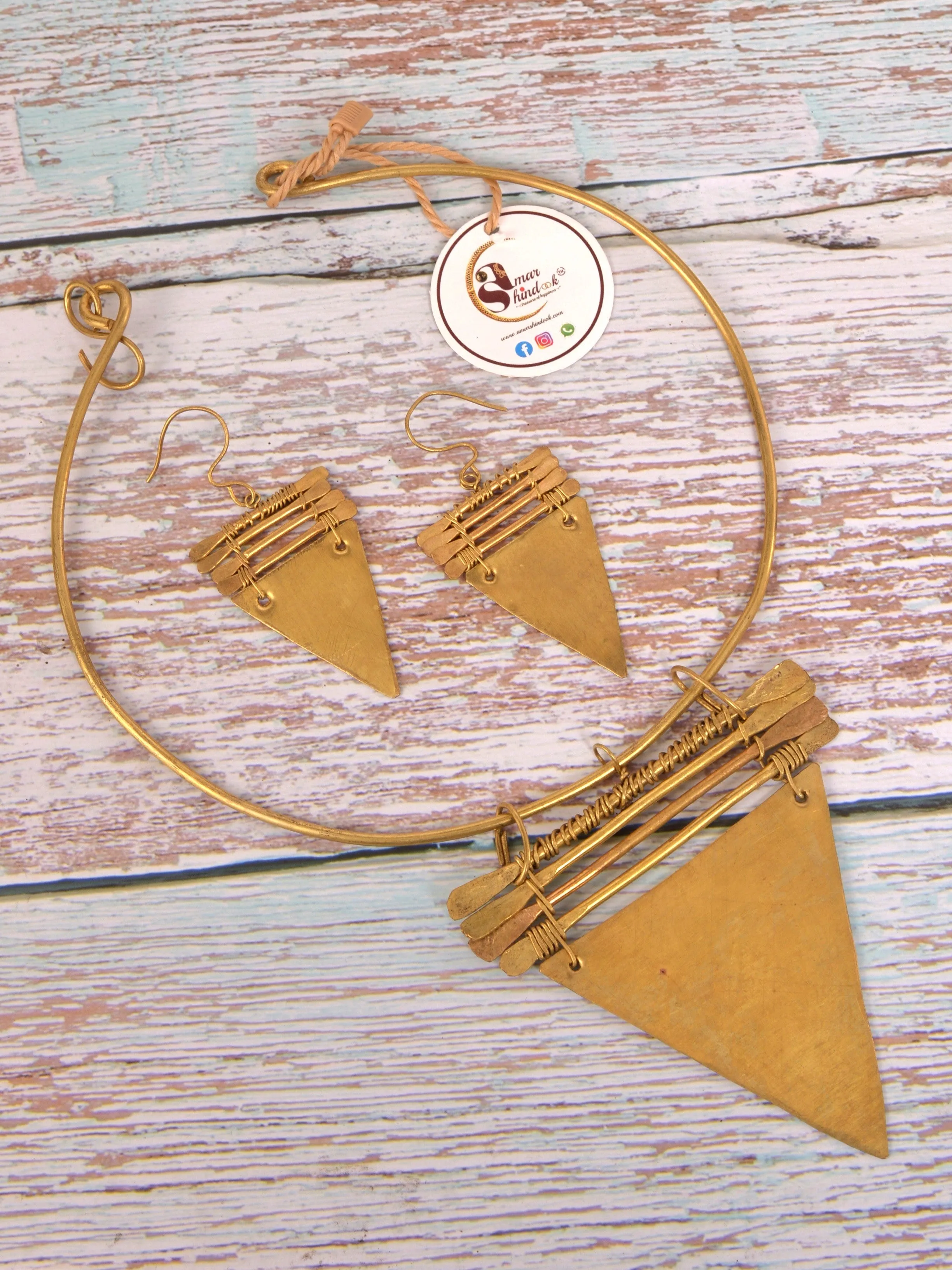 Viha Dokra Hasli Necklace & Earrings set
