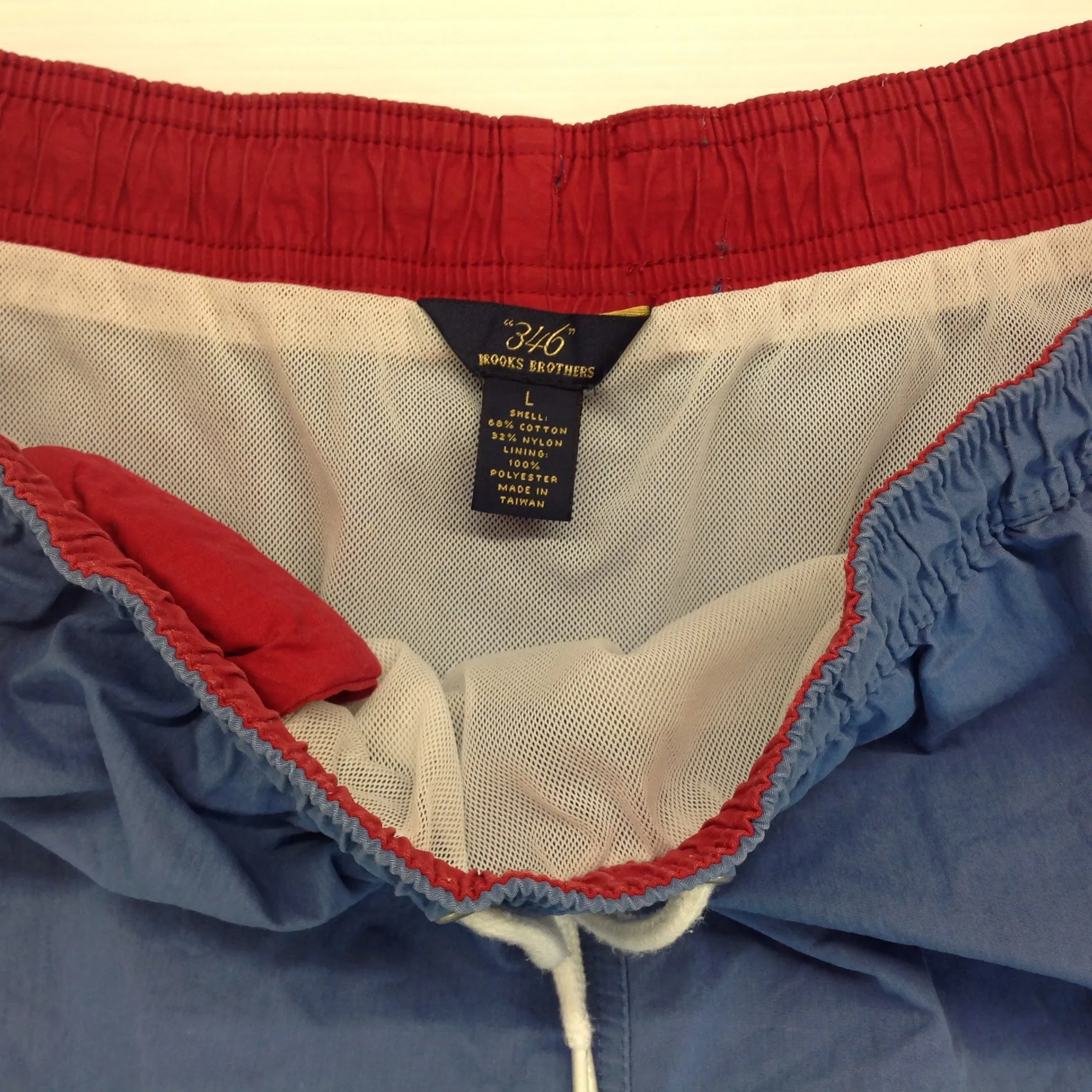 Vintage 346 Brooks Brothers Blue Swim Trunks Shorts Bathing Suit Men's Large