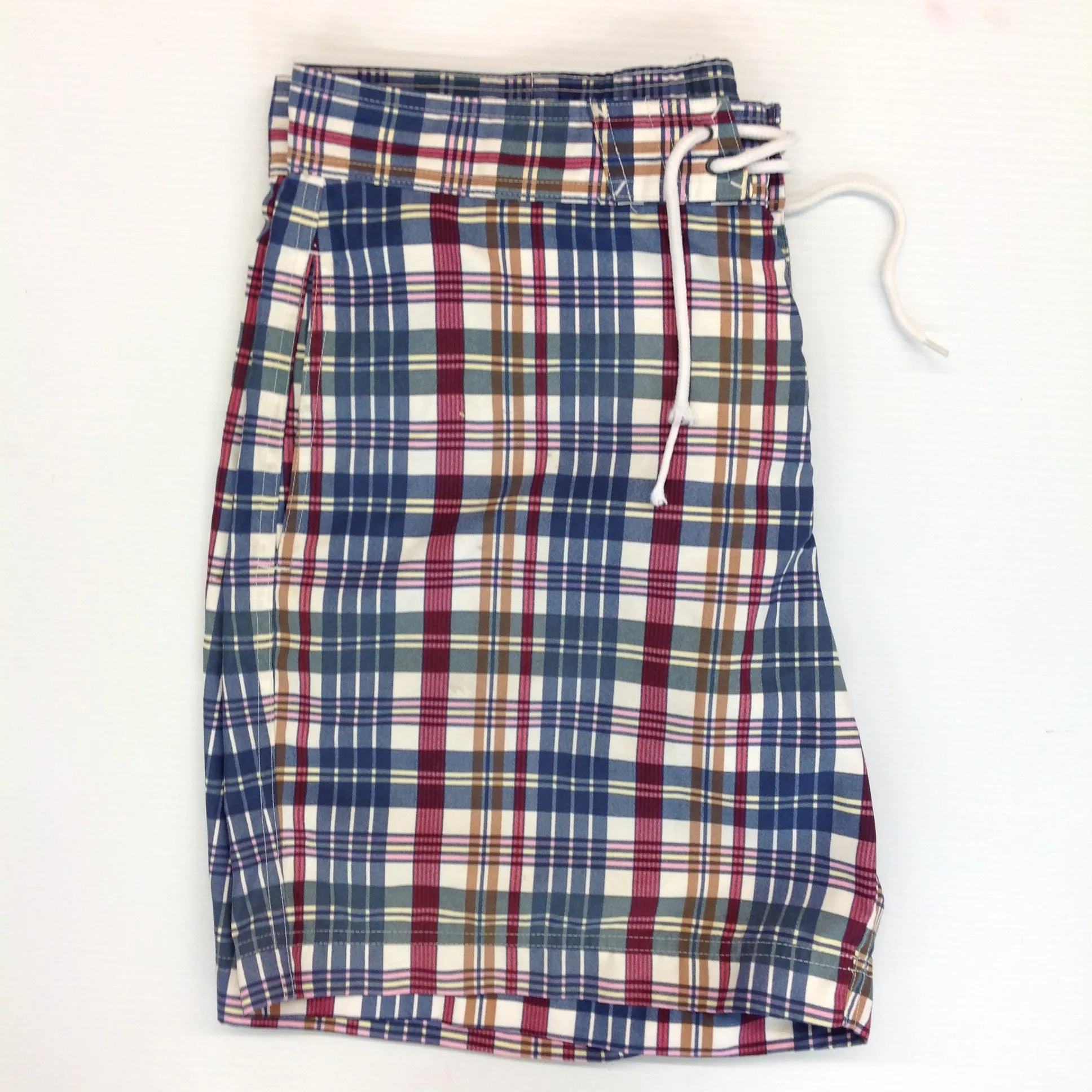 Vintage Brooks Brothers 346 Men's Large Plaid Swim Trunks Shorts Bathing Suit Bermuda Style