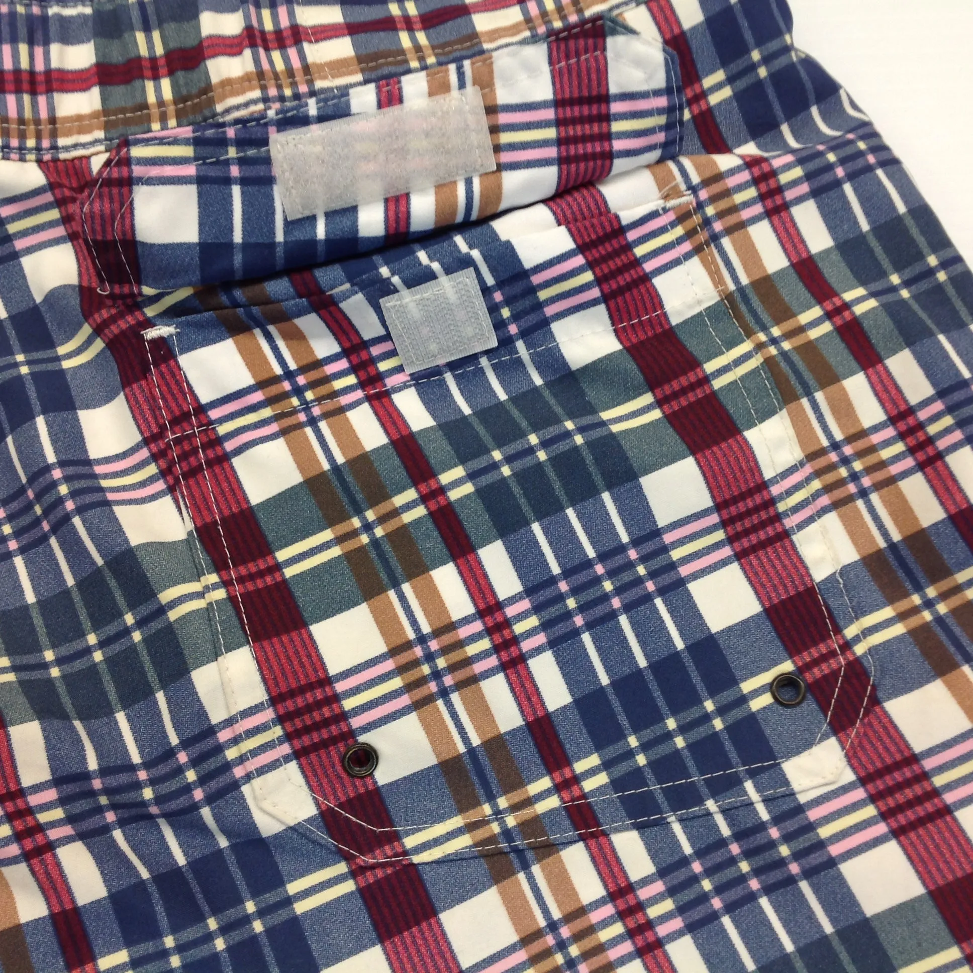 Vintage Brooks Brothers 346 Men's Large Plaid Swim Trunks Shorts Bathing Suit Bermuda Style