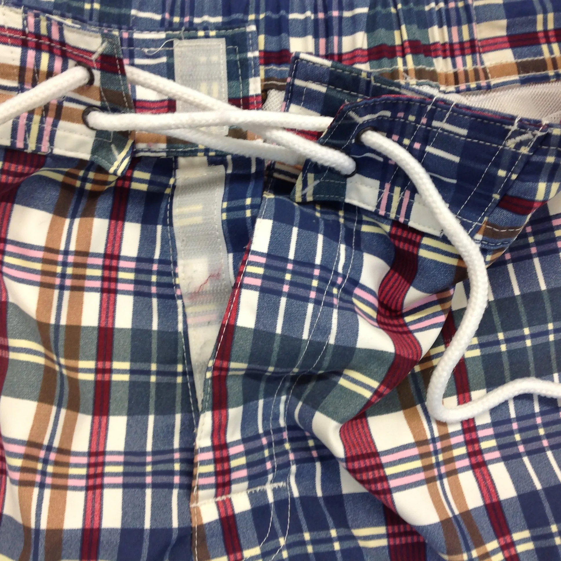 Vintage Brooks Brothers 346 Men's Large Plaid Swim Trunks Shorts Bathing Suit Bermuda Style