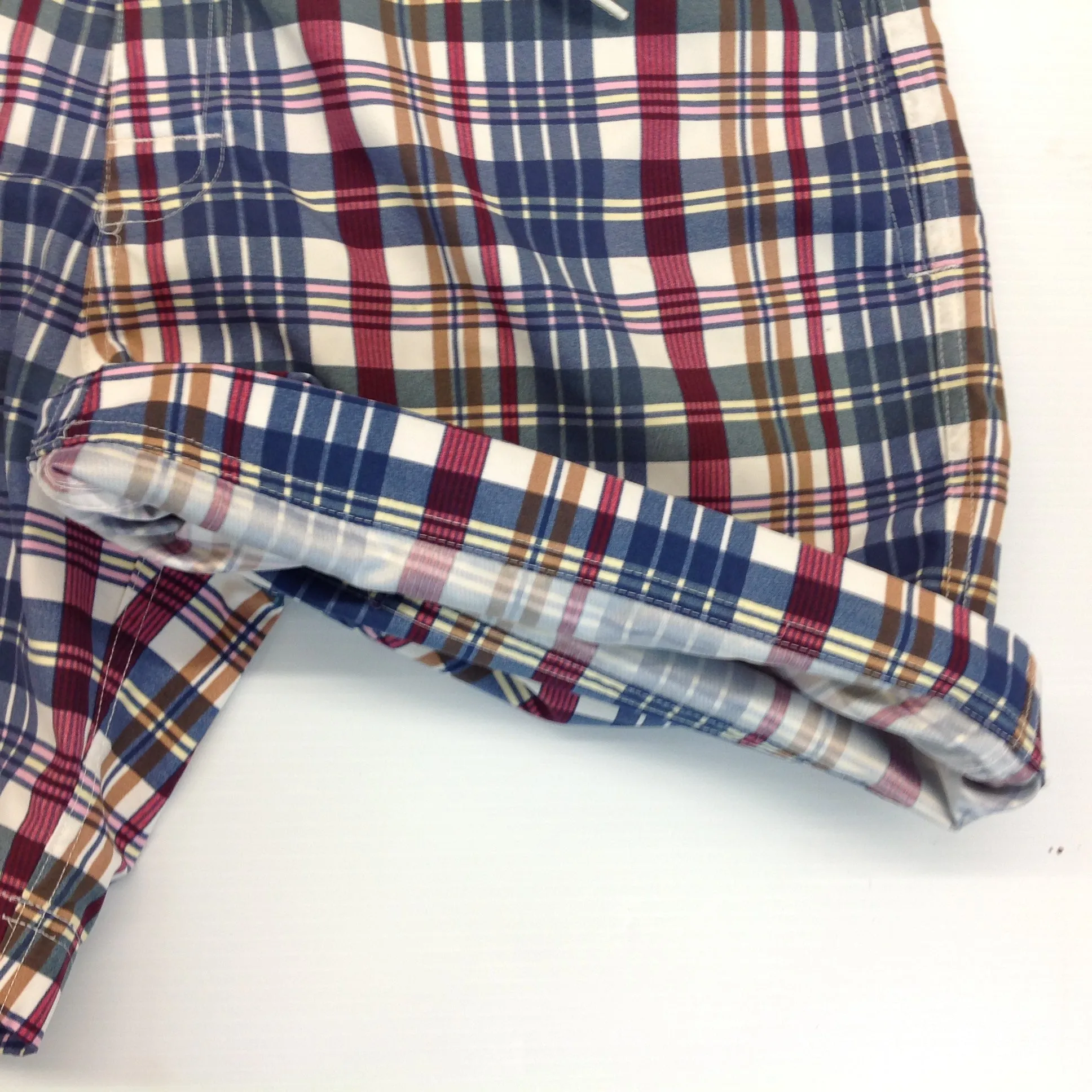Vintage Brooks Brothers 346 Men's Large Plaid Swim Trunks Shorts Bathing Suit Bermuda Style
