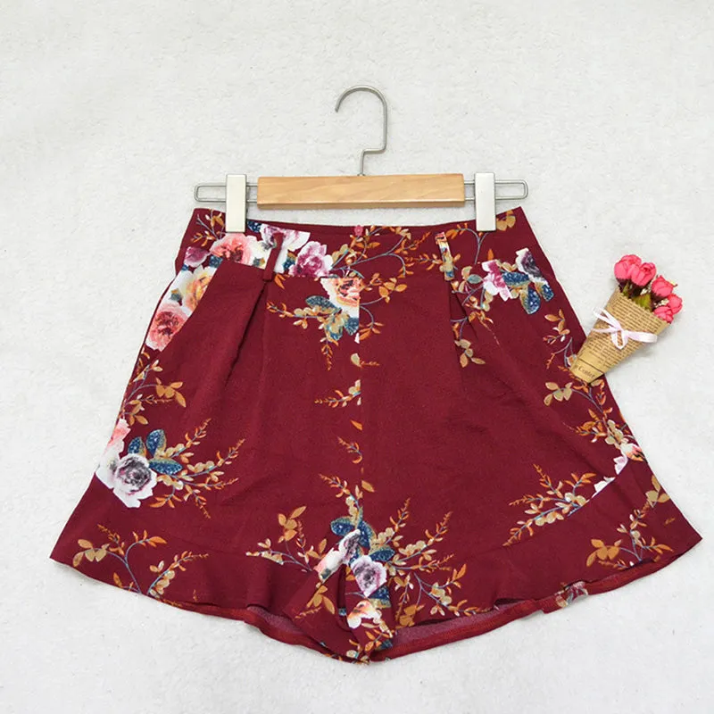 Women's Summer High Waist Floral Shorts